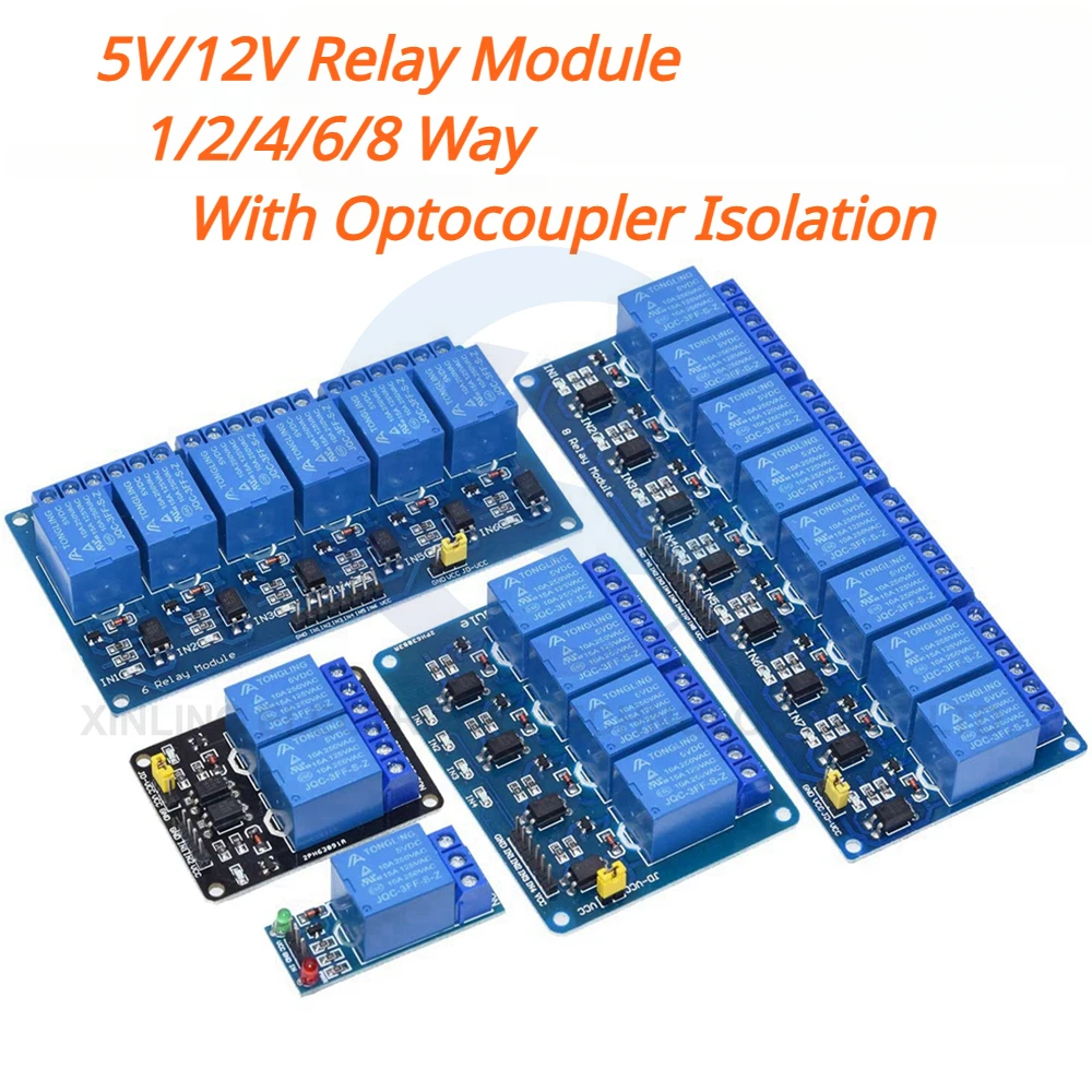 Home Automation Arduino - Module de relais 5/12V 1/2/4/6/8 canaux