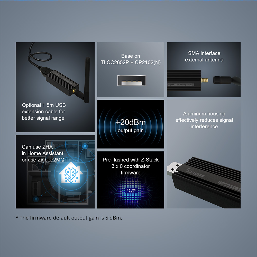 Passerelle Zigbee SONOFF 3.0,  - Zigbee Coordinator Stick avis et prix
