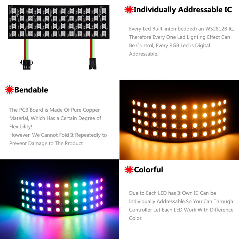 Écran LED RVB WS2812B DC5V 8x8 - Rgb Led Matrix 8X8 avis et prix